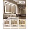imageEnsenior LED Bathroom Mirror 30quotx 36quot with Front and Backlight Stepless Dimmable Wall Mirrors with AntiFog ShatterProof Memory 3 Colors Modern LED Vanity MirrorFCC60L x 36W