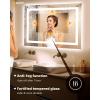 imageEnsenior LED Bathroom Mirror 30quotx 36quot with Front and Backlight Stepless Dimmable Wall Mirrors with AntiFog ShatterProof Memory 3 Colors Modern LED Vanity MirrorFCC60L x 40W