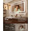 imageEnsenior LED Bathroom Mirror 30quotx 36quot with Front and Backlight Stepless Dimmable Wall Mirrors with AntiFog ShatterProof Memory 3 Colors Modern LED Vanity MirrorFCC55L x 30W