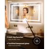 imageEnsenior LED Bathroom Mirror 30quotx 36quot with Front and Backlight Stepless Dimmable Wall Mirrors with AntiFog ShatterProof Memory 3 Colors Modern LED Vanity MirrorFCC60L x 36W