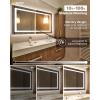 imageEnsenior LED Bathroom Mirror 30quotx 36quot with Front and Backlight Stepless Dimmable Wall Mirrors with AntiFog ShatterProof Memory 3 Colors Modern LED Vanity MirrorFCC55L x 30W