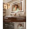 imageEnsenior LED Bathroom Mirror 30quotx 36quot with Front and Backlight Stepless Dimmable Wall Mirrors with AntiFog ShatterProof Memory 3 Colors Modern LED Vanity MirrorFCC60L x 40W