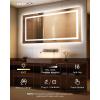 imageEnsenior LED Bathroom Mirror 30quotx 36quot with Front and Backlight Stepless Dimmable Wall Mirrors with AntiFog ShatterProof Memory 3 Colors Modern LED Vanity MirrorFCC72L x 36W