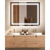 imageEnsenior LED Bathroom Mirror 30quotx 36quot with Front and Backlight Stepless Dimmable Wall Mirrors with AntiFog ShatterProof Memory 3 Colors Modern LED Vanity MirrorFCC32L x 40W