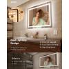 imageEnsenior LED Bathroom Mirror 30quotx 36quot with Front and Backlight Stepless Dimmable Wall Mirrors with AntiFog ShatterProof Memory 3 Colors Modern LED Vanity MirrorFCC32L x 40W