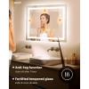imageEnsenior LED Bathroom Mirror 30quotx 36quot with Front and Backlight Stepless Dimmable Wall Mirrors with AntiFog ShatterProof Memory 3 Colors Modern LED Vanity MirrorFCC32L x 40W