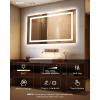 imageEnsenior LED Bathroom Mirror 30quotx 36quot with Front and Backlight Stepless Dimmable Wall Mirrors with AntiFog ShatterProof Memory 3 Colors Modern LED Vanity MirrorFCC60L x 36W