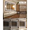 imageEnsenior LED Bathroom Mirror 30quotx 36quot with Front and Backlight Stepless Dimmable Wall Mirrors with AntiFog ShatterProof Memory 3 Colors Modern LED Vanity MirrorFCC60L x 40W