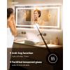 imageEnsenior LED Bathroom Mirror 30quotx 36quot with Front and Backlight Stepless Dimmable Wall Mirrors with AntiFog ShatterProof Memory 3 Colors Modern LED Vanity MirrorFCC72L x 36W