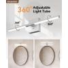 imageEnsenior Modern Bathroom Vanity Light 32 inch Builtin Dimmer 185W Dimmable 5CCT Led Bath Lights Black Bar Vanity Light for Bathroom Mirror Cabinets BedroomFCC CertificatedMatte Grey