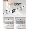 imageEnsenior Modern Bathroom Vanity Light 32 inch Builtin Dimmer 185W Dimmable 5CCT Led Bath Lights Black Bar Vanity Light for Bathroom Mirror Cabinets BedroomFCC CertificatedBlack