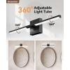 imageEnsenior Modern Bathroom Vanity Light 32 inch Builtin Dimmer 185W Dimmable 5CCT Led Bath Lights Black Bar Vanity Light for Bathroom Mirror Cabinets BedroomFCC CertificatedBlack