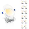 imageEnsenior 12 Pack 4 inch 5CCT LED Gimbal Led Recessed Light with Junction Box 36090 Adjustable Directional Eyeball Lighting Dimmable 2700K3000K3500K4000K5000K 950LM 10W85WETLampampFCC6 Inch