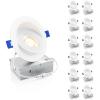 imageEnsenior 12 Pack 4 inch 5CCT LED Gimbal Led Recessed Light with Junction Box 36090 Adjustable Directional Eyeball Lighting Dimmable 2700K3000K3500K4000K5000K 950LM 10W85WETLampampFCC4 Inch