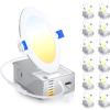 imageEnsenior 12 Pack 6 Inch LED Recessed Ceiling Light Dimmable 2700K5000K 5CCT 1200LM 12W 120V High Brightness Canless Wafer Downlight  ETLampampFCCampampIC6000k5000k4000k3500k3000k2700k  6cct white