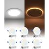 imageEnsenior 12 Pack 6 Inch LED Recessed Ceiling Light with Night Light Dimmable 2700K5000K 5CCT 1050LM 12W 120V High Brightness Canless Wafer Downlight  FCC4 Inch