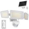 imageEnsenior 1800LM Solar Flood Lights Outdoor Motion Sensor Outdoor Light 6500K IP65 Waterproof Separate Solar Panel Solar Security Light with 5 Sensor Modes and 3 Adjustable Head for Yard BlackWhite