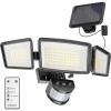imageEnsenior 1800LM Solar Flood Lights Outdoor Motion Sensor Outdoor Light 6500K IP65 Waterproof Separate Solar Panel Solar Security Light with 5 Sensor Modes and 3 Adjustable Head for Yard BlackBlack