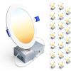 imageEnsenior 20 Pack 4 Inch LED Recessed Ceiling Light Dimmable 2700K5000K 5CCT 750LM 9W 120V High Brightness Canless Wafer Downlight  ETLampampFCCampampIC6 inch