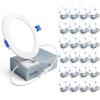 imageEnsenior 24 Pack 6 Inch LED Recessed Ceiling Light Dimmable 2700K5000K 5CCT 1200LM 12W 120V High Brightness Canless Wafer Downlight  ETLampampFCCampampIC3000k  Warm White