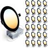 imageEnsenior 24 Pack 6 Inch LED Recessed Ceiling Light Dimmable 2700K5000K 5CCT 1200LM 12W 120V High Brightness Canless Wafer Downlight  ETLampampFCCampampIC5000k4000k3500k3000k2700k  5cct Black
