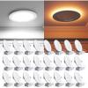 imageEnsenior 24 Pack 6 Inch LED Recessed Ceiling Light with Night Light Dimmable 2700K5000K 5CCT 1050LM 12W 120V High Brightness Canless Wafer Downlight  FCC6 Inch