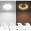 imageEnsenior 4 Inch 5CCT LED Can Lights with Night Light 4 Pack Retrofit Led Recessed Lighting Baffle Trim Dimmable 9W110W 1000LM6 Inch