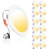 imageEnsenior 4 Inch LED Can Lights 12 Pack Dimmable Retrofit Led Recessed Lighting 5CCT Adjustable Color Temperature 2700K5000K 7W77W 700LM IC ampamp Damp Rated FCC5000k4000k3500k3000k2700k  5cct White