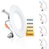 imageEnsenior 4 Inch LED Can Lights 4 Pack Dimmable Retrofit Led Recessed Lighting 5CCT Adjustable Color Temperature 2700K5000K 7W77W 700LM IC ampamp Damp Rated FCC6 Inch