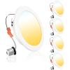 imageEnsenior 4 Inch LED Can Lights 4 Pack Dimmable Retrofit Led Recessed Lighting 5CCT Adjustable Color Temperature 2700K5000K 7W77W 700LM IC ampamp Damp Rated FCC4 Inch
