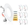 imageEnsenior 4 Inch LED Can Lights 6 Pack Dimmable Retrofit Led Recessed Lighting 5CCT Adjustable Color Temperature 2700K5000K 7W77W 700LM IC ampamp Damp Rated FCC5000k4000k3500k3000k2700k  5cct white