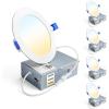 imageEnsenior 4 Pack 6 Inch LED Recessed Light Dimmable 2700K5000K 5CCT 1200LM High Brightness 12W 120V Damp Rated UltraThin Canless Wafer Ceiling Light  ETL ampamp FCC ampamp IC5000k4000k3000k  3cct White