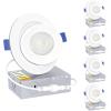 imageEnsenior 4 Pack 6 inch Gimbal Led Recessed Lighting 90 Rotatable and 5CCT Selectable Dimmable Eyeball Recessed Lights Canless Angled Adjustable Ceiling Downlight 1200LM 12W115WFCC Certified4 Pack