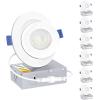 imageEnsenior 4 Pack 6 inch Gimbal Led Recessed Lighting 90 Rotatable and 5CCT Selectable Dimmable Eyeball Recessed Lights Canless Angled Adjustable Ceiling Downlight 1200LM 12W115WFCC Certified6 Pack