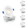 imageEnsenior 4 Pack 6 inch LED Eyeball Recessed Lighting 36090 Rotatable and 2700K5000K Selectable Dimmable Gimbal Recessed Lights Canless Angled Adjustable Ceiling Downlight 1300LM 13W115WFCC4 Inch