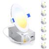 imageEnsenior 6 Pack 4 Inch LED Recessed Light Dimmable 3000K Warm White 750LM High Brightness 9W 120V Damp Rated UltraThin Canless Wafer Ceiling Light  ETL ampamp FCC ampamp IC6000k5000k4000k3500k3000k2700k  6cct white