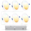 imageEnsenior 6 Pack 6 Inch LED Recessed Ceiling Light with Central Junction Box Kit Dimmable 2700K5000K 5CCT 1050LM 12W 120V UltraThin Canless Wafer Downlight  ETL ampamp FCC ampamp IC ampamp Damp Rated
