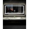 imageEnsenior LED Bathroom Mirror 30quotx 36quot with Front and Backlight Stepless Dimmable Wall Mirrors with AntiFog ShatterProof Memory 3 Colors Modern LED Vanity MirrorFCC72L x 36W