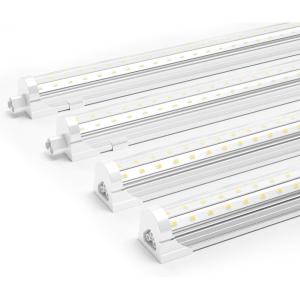 imageEnsenior 10 Pack 8 FT Led Shop Lights 6000K Clear White 10000LM Super Bright 72W Equivalency 936W Commercial Bay Lighting UShaped Linkable Shop Lights Plug in for Garage Workshop FCC Certified6000K