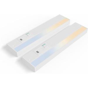 imageEnsenior 12 Inch Hand Wave Motion Sensor LED Under Cabinet Lighting with Hardwired or Plugin Installation Dimmable Under Counter Lights with 24G Wireless Control for Kitchen 5CCT 120V 8W 500LM2 Pack
