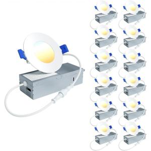 imageEnsenior 12 Pack 6 Inch LED Recessed Ceiling Light Dimmable 2700K5000K 5CCT 1200LM 12W 120V High Brightness Canless Wafer Downlight  ETLampampFCCampampIC5000k4000k3500k3000k2700k  5cct White