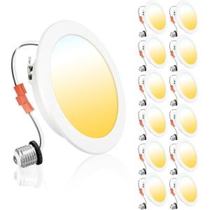 imageEnsenior 4 Inch LED Can Lights 12 Pack Dimmable Retrofit Led Recessed Lighting 5CCT Adjustable Color Temperature 2700K5000K 7W77W 700LM IC ampamp Damp Rated FCC5000k4000k3500k3000k2700k  5cct White