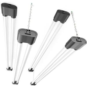 imageEnsenior 4 Pack Linkable Led Shop Light 4ft for Garage 4400 High Lumens 36W Equivalent 280W 5000K Daylight 48 Inch Utility Surface or Hanging Mount Fixtures White ETL CertifiedBlack