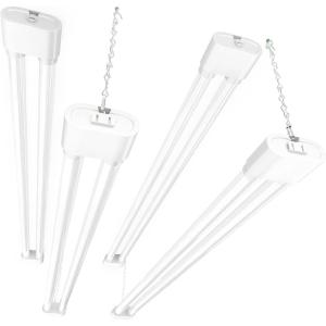 imageEnsenior 4 Pack Linkable Led Shop Light 4ft for Garage 4400 High Lumens 36W Equivalent 280W 5000K Daylight 48 Inch Utility Surface or Hanging Mount Fixtures White ETL CertifiedWhite