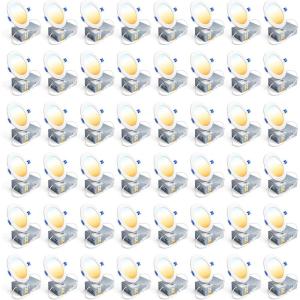 imageEnsenior 48 Pack 6 Inch LED Recessed Light Dimmable 2700K5000K 5CCT 1200LM High Brightness 12W 120V Damp Rated UltraThin Canless Wafer Ceiling Light  ETL ampamp FCC ampamp IC4 Inch