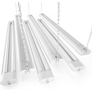 imageEnsenior 4FT LED Shop Lights with Reflector 6Pack Linkable 5000K Daylight Integrated Fixture for Garage ampamp Workbench Surface ampamp Hanging Mount 4400lm 36W White ETL Certified
