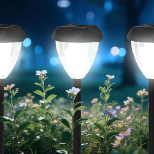imageEnsenior 8Pack Solar Lights Outdoor Auto ONOff 6500K LED Solar Garden Lights for Pathway Yard Patio Walkway Planter Waterproof EnergyEfficient Landscape LightingCool White