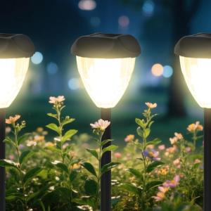imageEnsenior 8Pack Solar Lights Outdoor Auto ONOff 6500K LED Solar Garden Lights for Pathway Yard Patio Walkway Planter Waterproof EnergyEfficient Landscape LightingWarm White