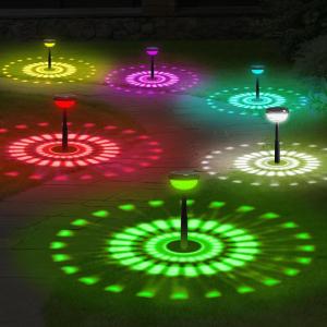 imageEnsenior Color Changing Solar Lights Outdoor Auto ONOff 3000K White Light ampamp RGB LED Solar Garden Lights for Pathway Yard Patio Waterproof EnergyEfficient Landscape Lighting 8PackRGB  Cool White