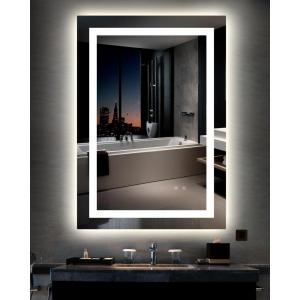imageEnsenior LED Bathroom Mirror 30quotx 36quot with Front and Backlight Stepless Dimmable Wall Mirrors with AntiFog ShatterProof Memory 3 Colors Modern LED Vanity MirrorFCC32L x 24W